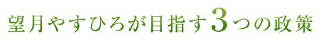 望月やすひろが目指す3つの政策